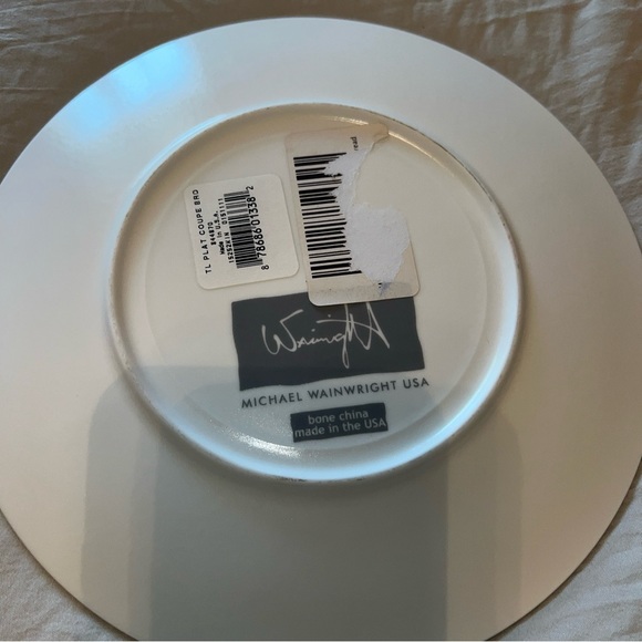 Michael Wainwright Tempio Luna platinum Canape Bread Plate 8" New - Picture 7 of 7